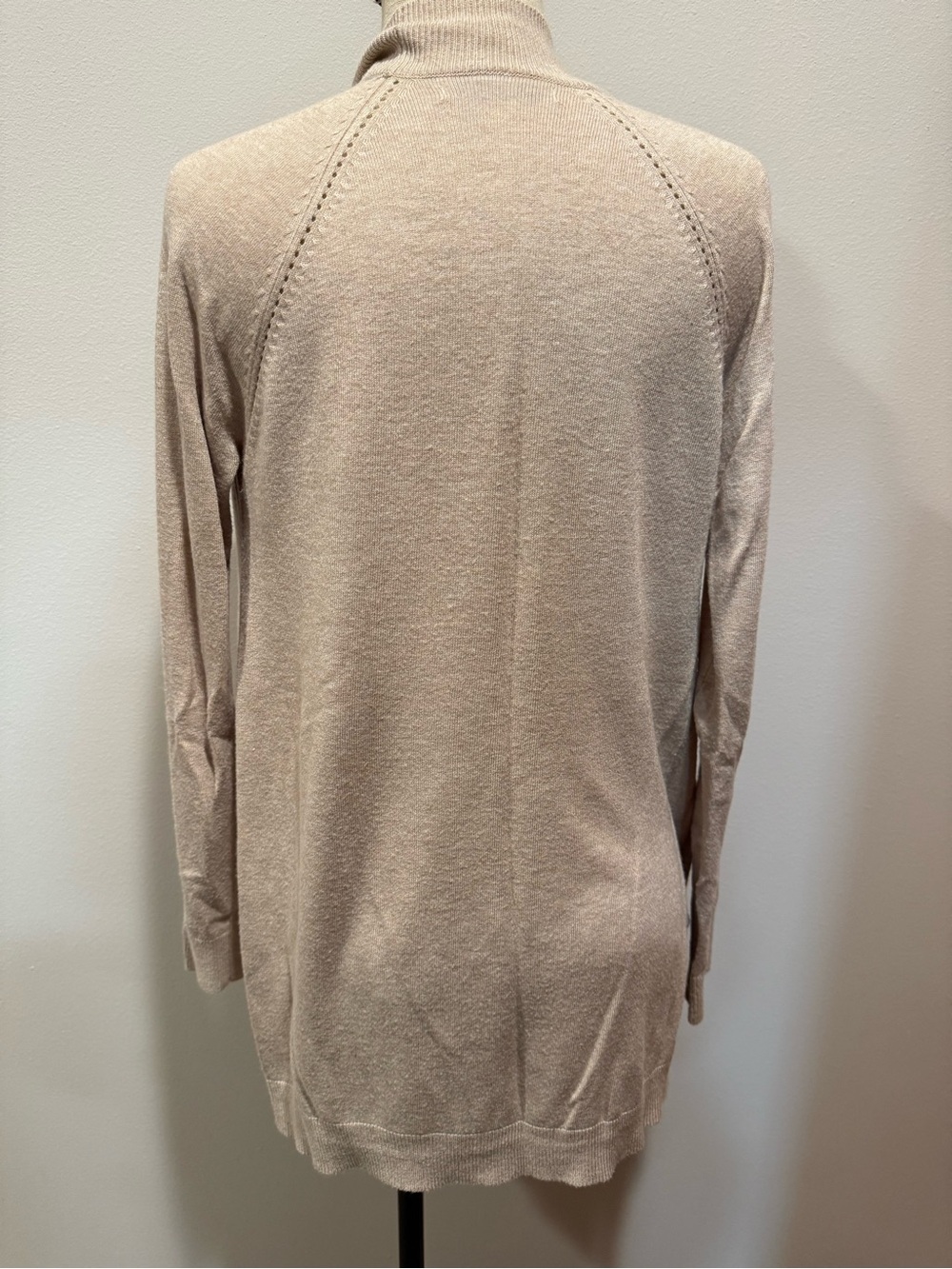Mango Neutral Beige Open-Front Ribbed Cardigan - Picture 6 of 6